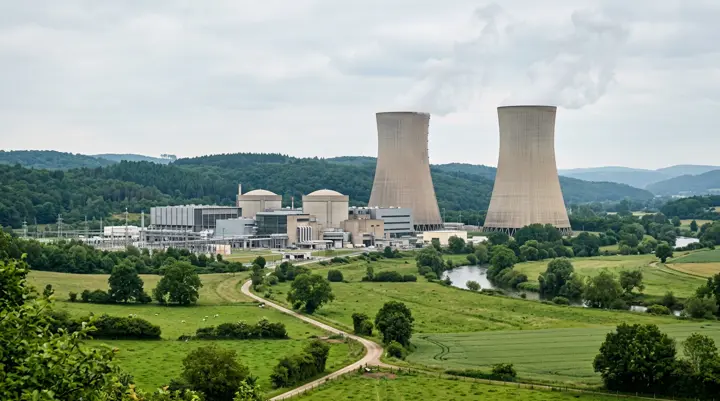 Illustrative nuclear power station landscape